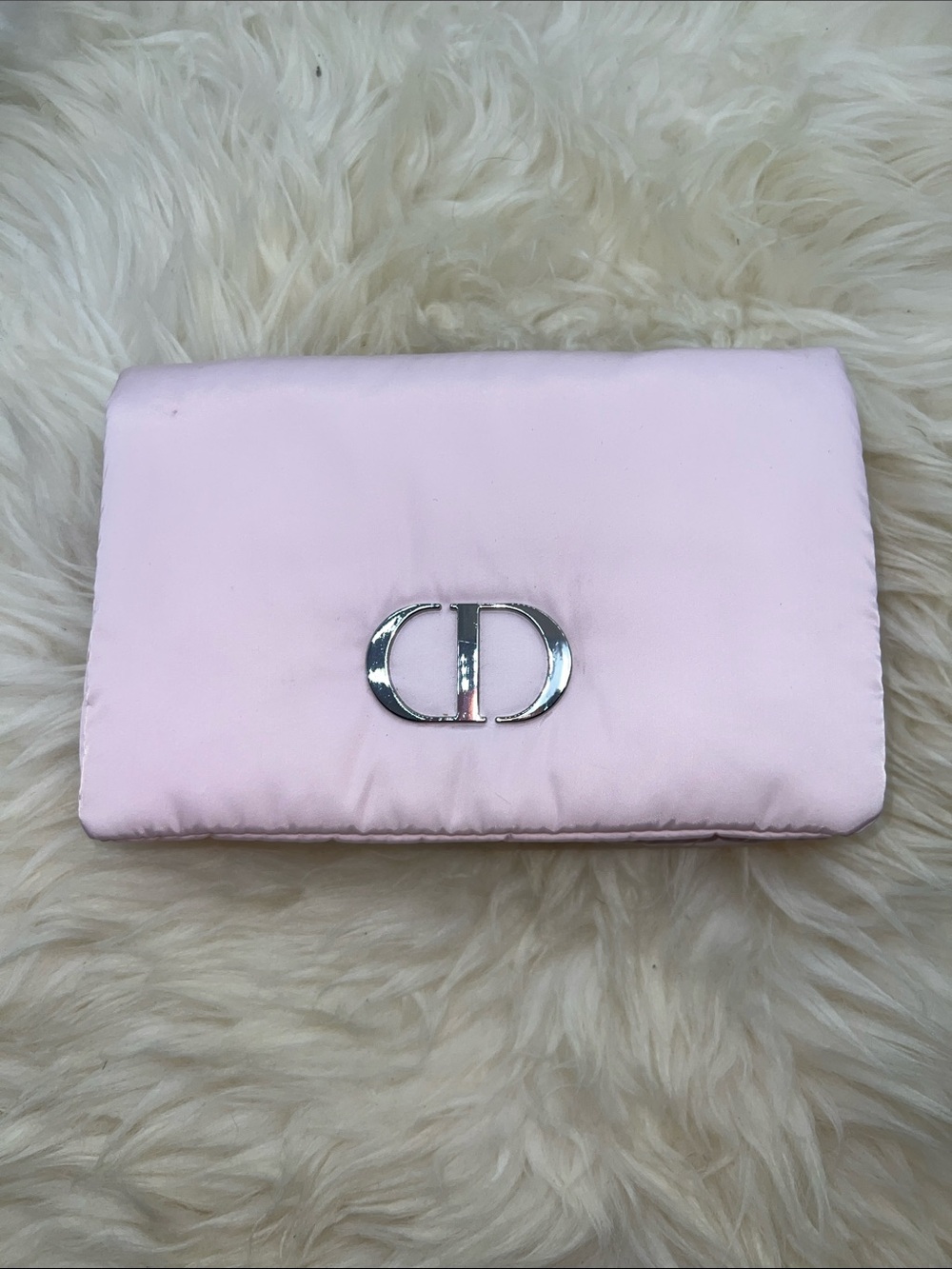 Dior Light Pink Clutch with Silver CD Logo